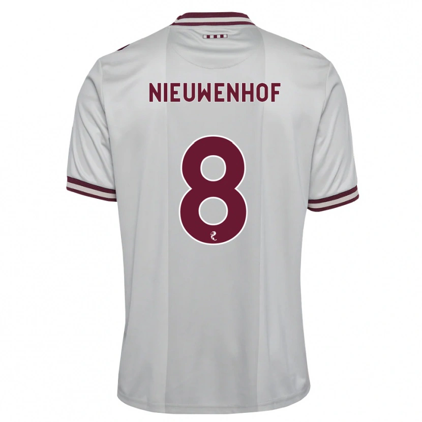 Danxen Mænd Calem Nieuwenhof #8 Hvid Bordeaux Udebane Spillertrøjer 2026/27 Trøje T-Shirt