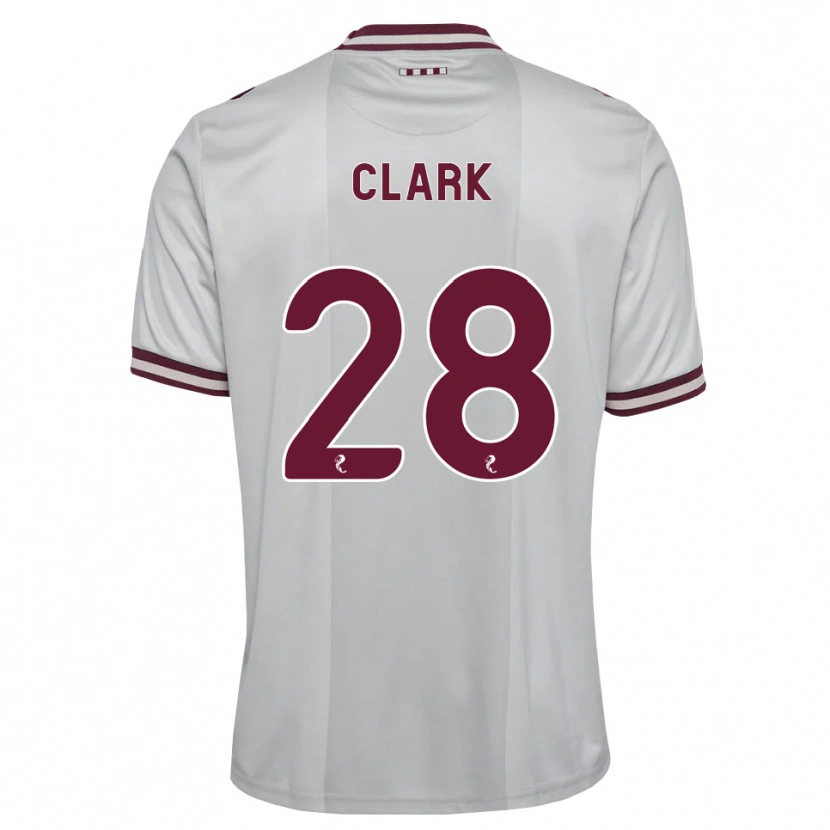 Danxen Mænd Zander Clark #28 Hvid Bordeaux Udebane Spillertrøjer 2026/27 Trøje T-Shirt