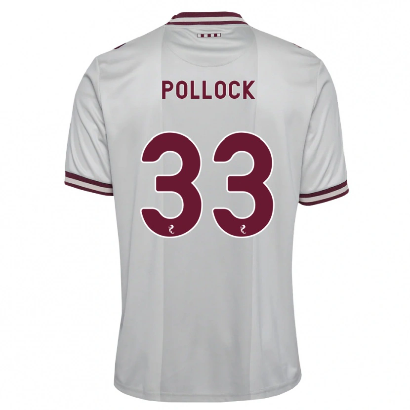 Danxen Mænd Finlay Pollock #33 Hvid Bordeaux Udebane Spillertrøjer 2026/27 Trøje T-Shirt