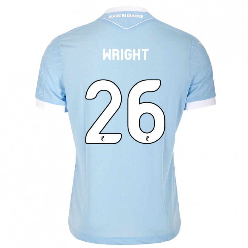 Danxen Mænd Joe Wright #26 Lys Himmelblå Hvid Udebane Spillertrøjer 2026/27 Trøje T-Shirt