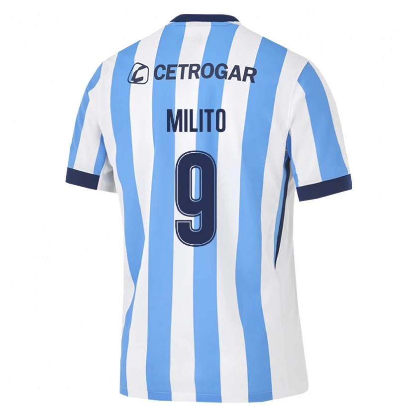 Danxen Kvinder Leandro Milito #9 Lyseblå Hvid Sort Hjemmebane Spillertrøjer 2026/27 Trøje T-Shirt