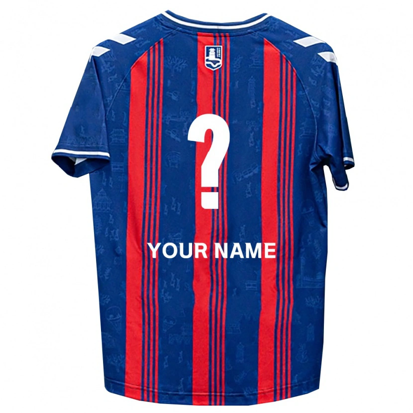 Danxen Kvinder Dit Navn #0 Blå Rød Hvid Hjemmebane Spillertrøjer 2026/27 Trøje T-Shirt