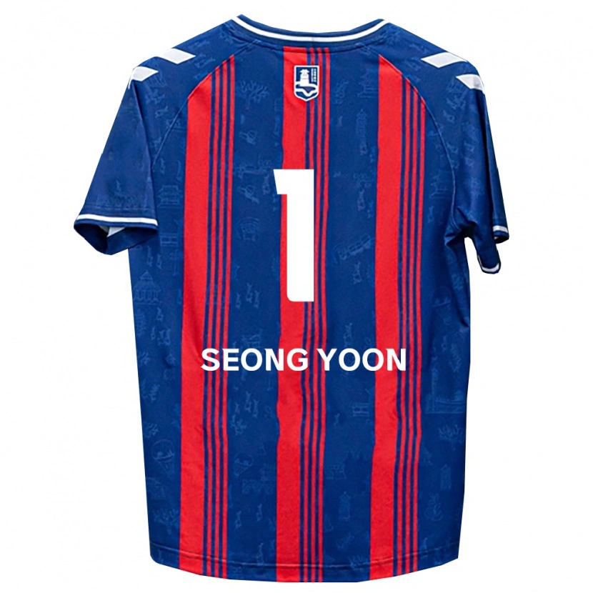 Danxen Kvinder Seong-Yoon Kim #1 Blå Rød Hvid Hjemmebane Spillertrøjer 2026/27 Trøje T-Shirt