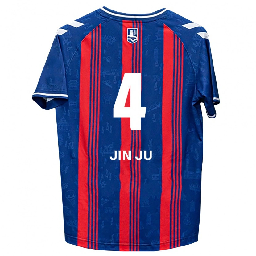 Danxen Kvinder Jin-Ju Seo #4 Blå Rød Hvid Hjemmebane Spillertrøjer 2026/27 Trøje T-Shirt