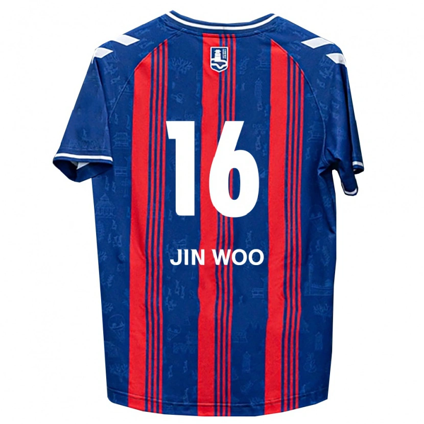 Danxen Kvinder Jin-Woo Jo #16 Blå Rød Hvid Hjemmebane Spillertrøjer 2026/27 Trøje T-Shirt