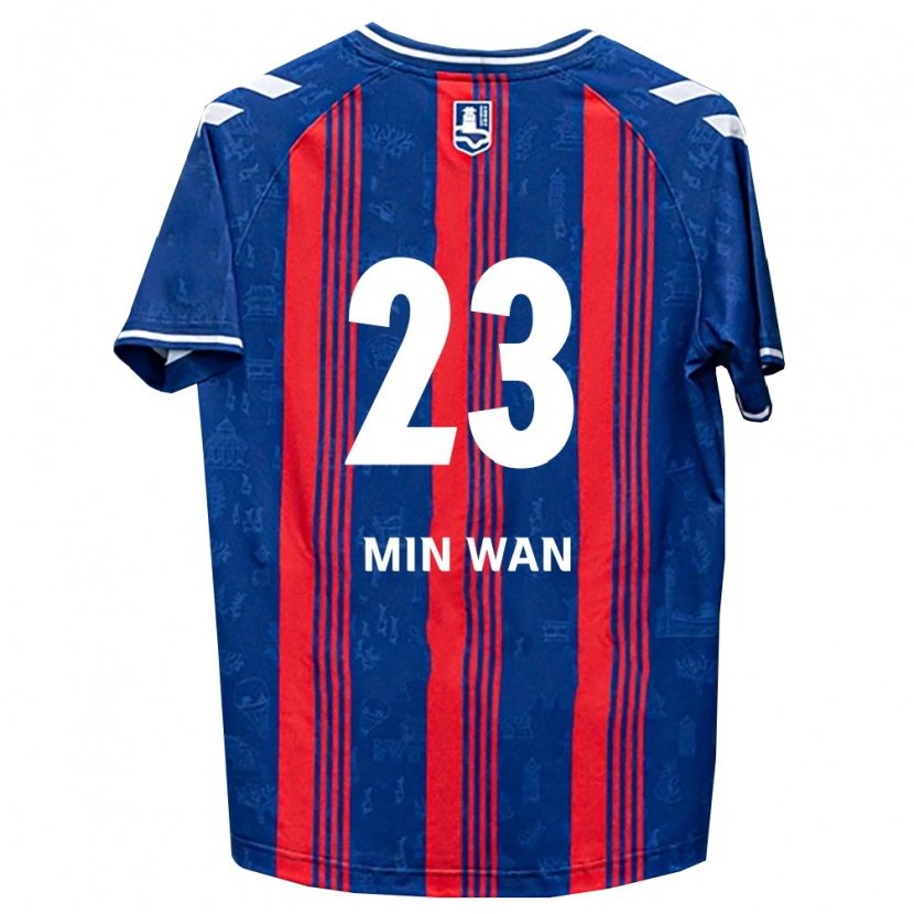 Danxen Kvinder Min-Wan Kang #23 Blå Rød Hvid Hjemmebane Spillertrøjer 2026/27 Trøje T-Shirt