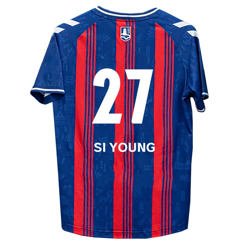 Danxen Kvinder Si-Young Lee #27 Blå Rød Hvid Hjemmebane Spillertrøjer 2026/27 Trøje T-Shirt