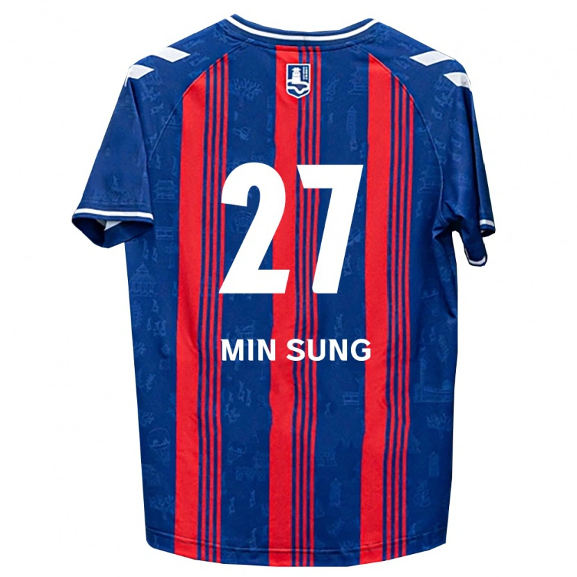 Danxen Kvinder Min-Sung Kang #27 Blå Rød Hvid Hjemmebane Spillertrøjer 2026/27 Trøje T-Shirt