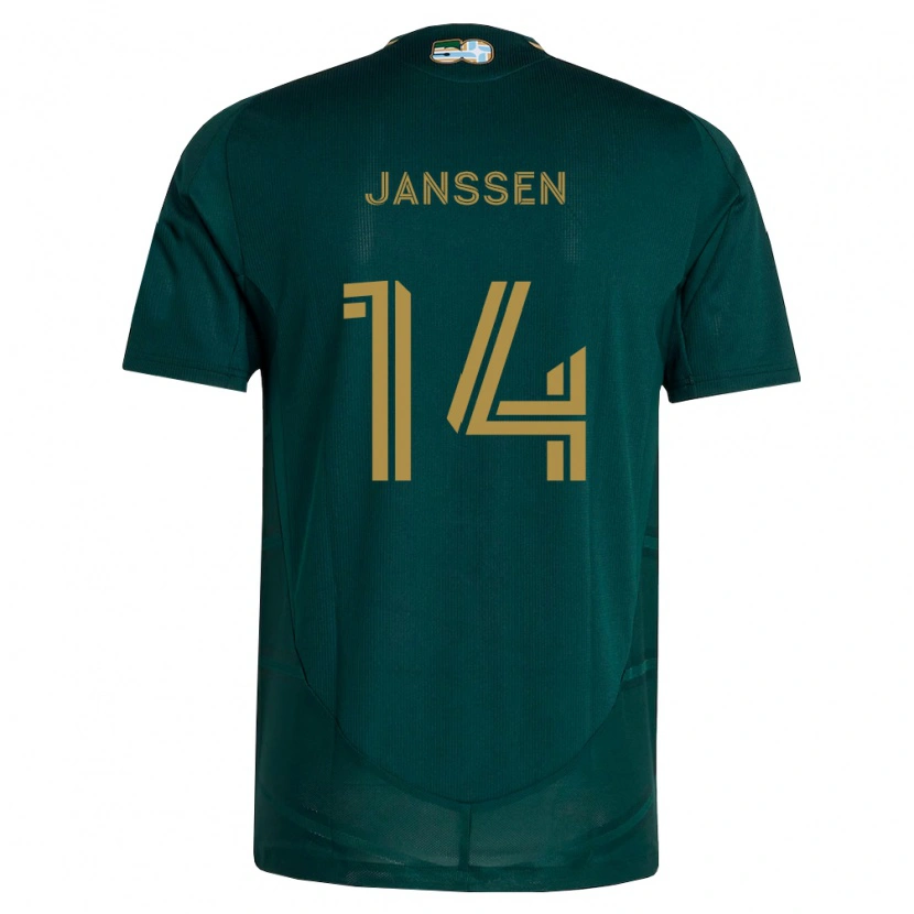 Danxen Kvinder Vincent Janssen #14 Mørkegrøn Brun Hjemmebane Spillertrøjer 2026/27 Trøje T-Shirt