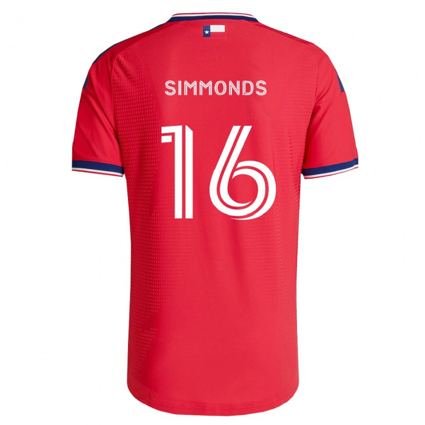 Danxen Kvinder Nicholas Simmonds #16 Rød Blå Hvid Hjemmebane Spillertrøjer 2026/27 Trøje T-Shirt