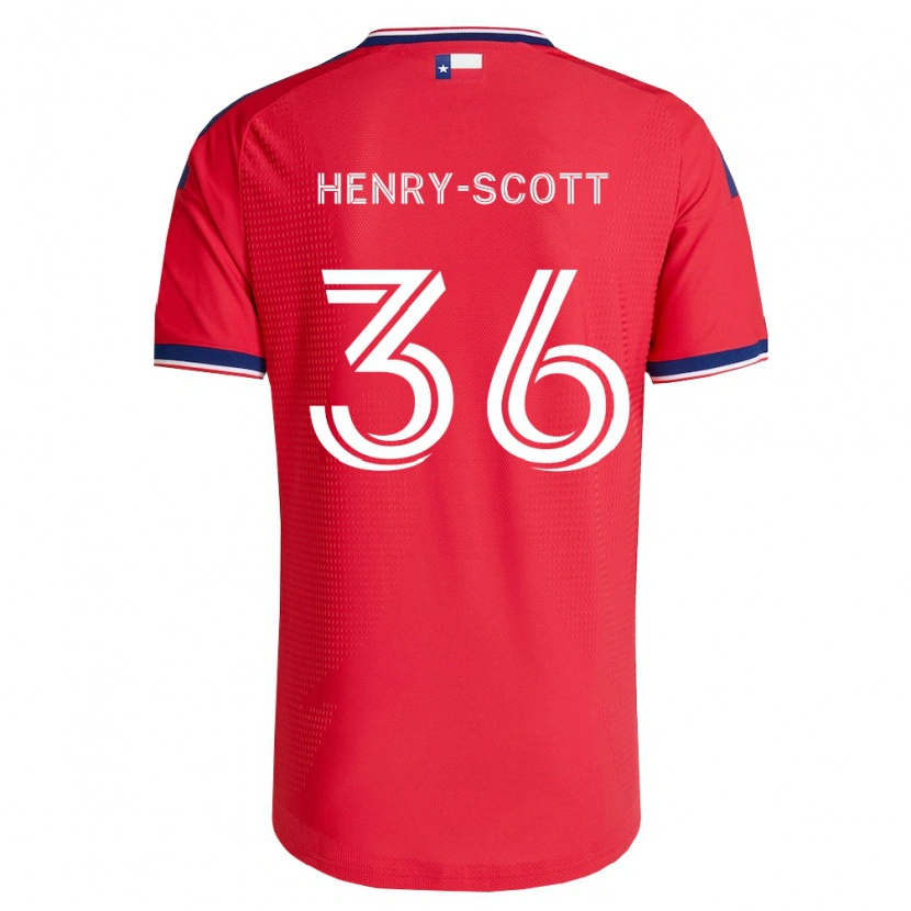 Danxen Kvinder Malik Henry-Scott #36 Rød Blå Hvid Hjemmebane Spillertrøjer 2026/27 Trøje T-Shirt