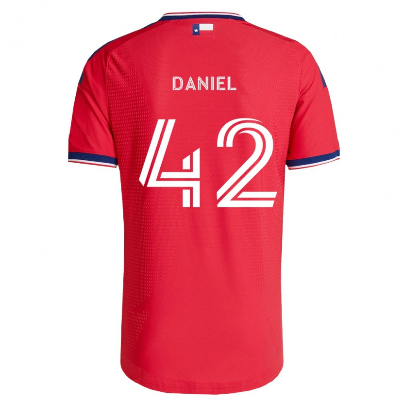 Danxen Kvinder Daniel De Sousa Britto #42 Rød Blå Hvid Hjemmebane Spillertrøjer 2026/27 Trøje T-Shirt