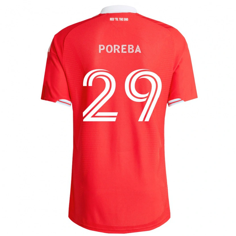 Danxen Kvinder David Poreba #29 Rød Dyb Blå Hvid Hjemmebane Spillertrøjer 2026/27 Trøje T-Shirt
