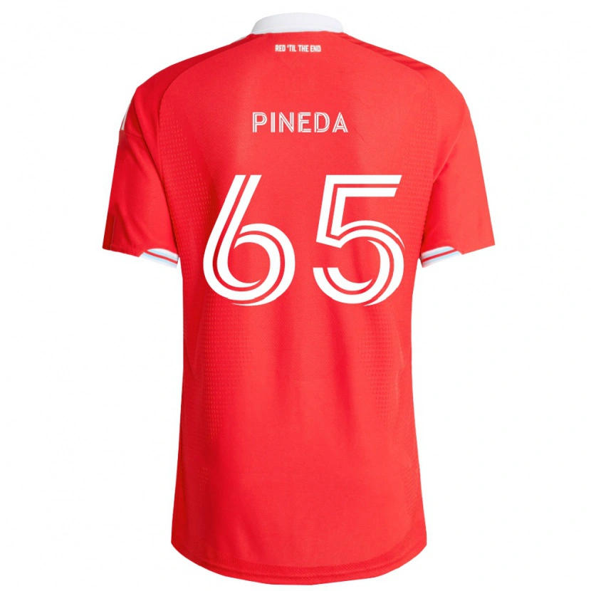 Danxen Kvinder Oscar Pineda #65 Rød Dyb Blå Hvid Hjemmebane Spillertrøjer 2026/27 Trøje T-Shirt