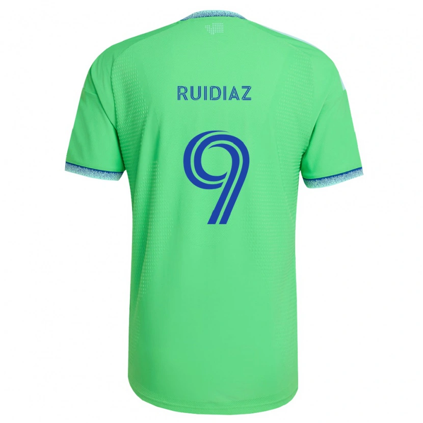 Danxen Kvinder Raúl Ruidíaz #9 Grøn Lyseblå Hjemmebane Spillertrøjer 2026/27 Trøje T-Shirt