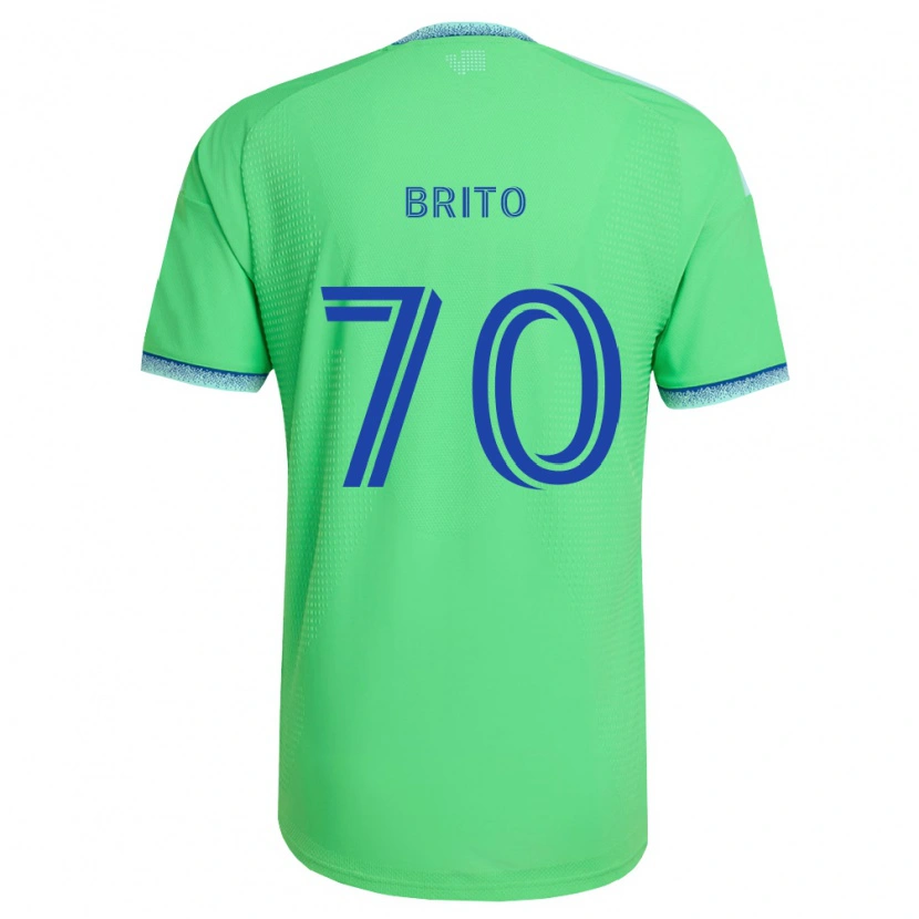Danxen Kvinder Kelvin-Luis Brito #70 Grøn Lyseblå Hjemmebane Spillertrøjer 2026/27 Trøje T-Shirt