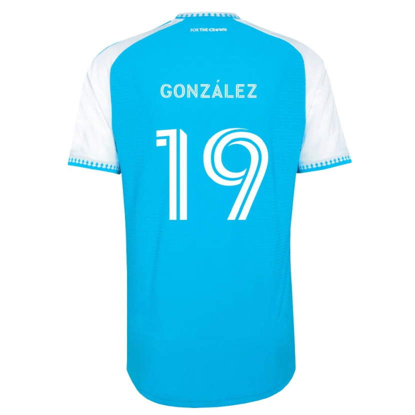 Danxen Kvinder Daniel González #19 Himmelblå Hvid Sort Hjemmebane Spillertrøjer 2026/27 Trøje T-Shirt