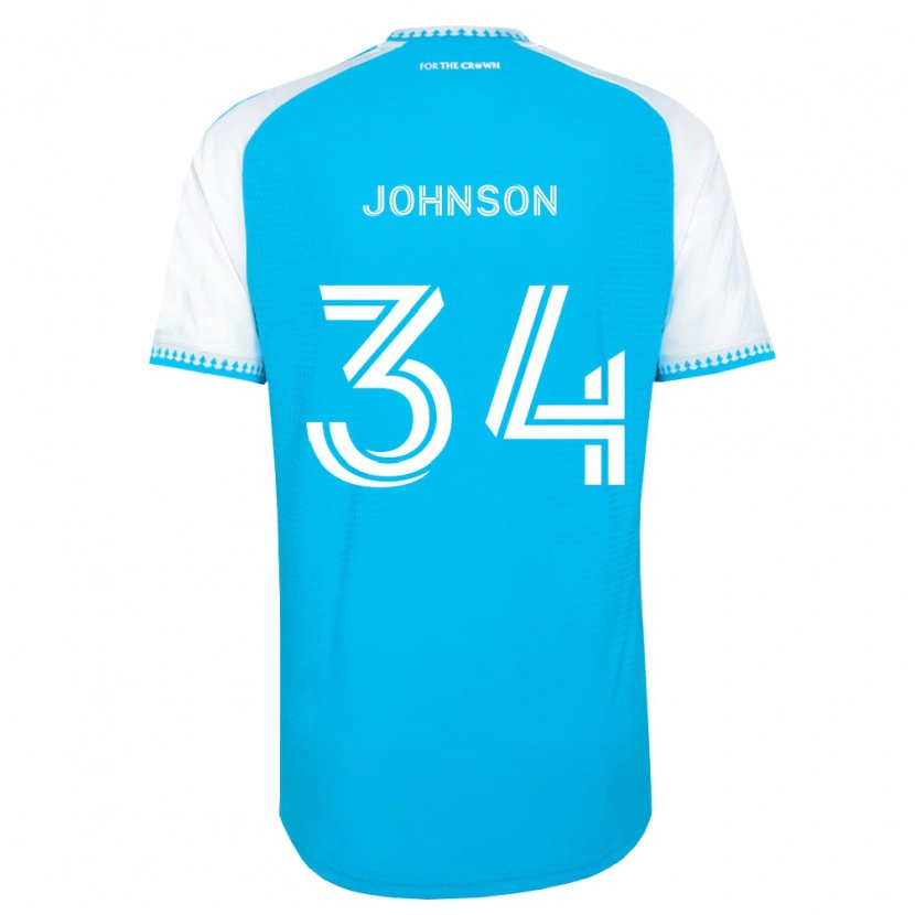 Danxen Kvinder Andrew Johnson #34 Himmelblå Hvid Sort Hjemmebane Spillertrøjer 2026/27 Trøje T-Shirt