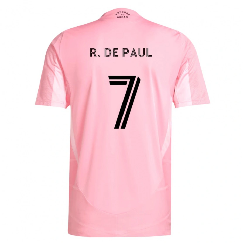 Danxen Kvinder Rodrigo De Paul #7 Pink Sort Hjemmebane Spillertrøjer 2026/27 Trøje T-Shirt