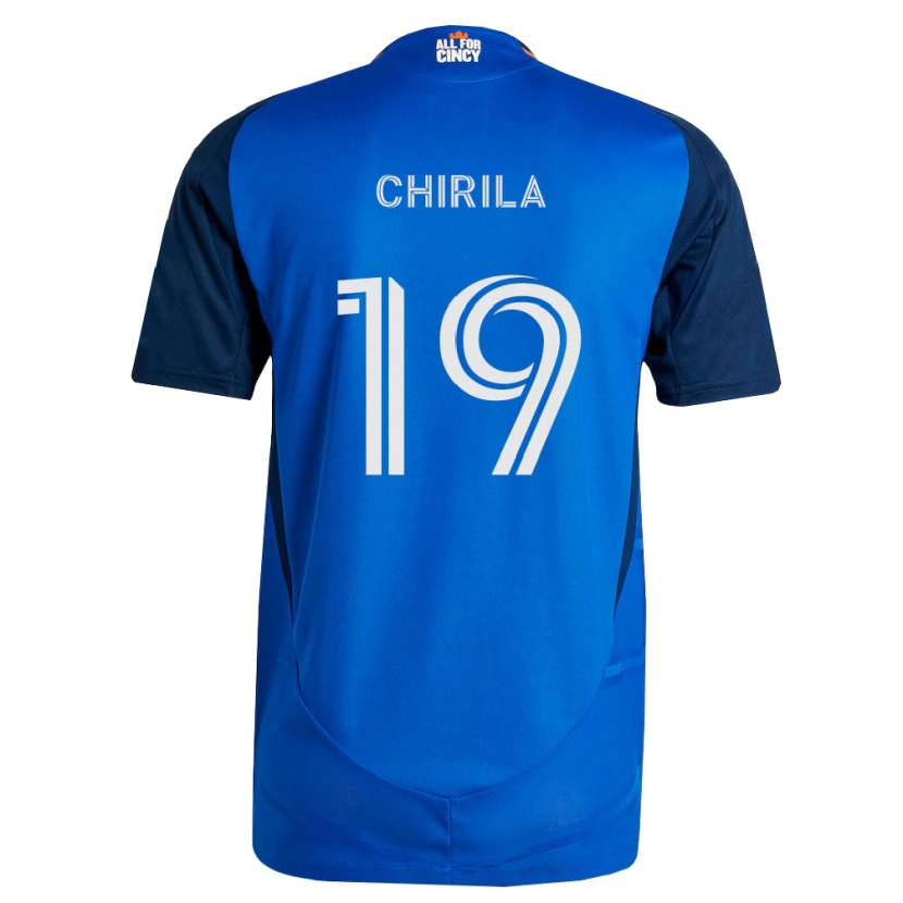 Danxen Kvinder Ștefan Chirilă #19 Kongelig Blå Orange Hjemmebane Spillertrøjer 2026/27 Trøje T-Shirt