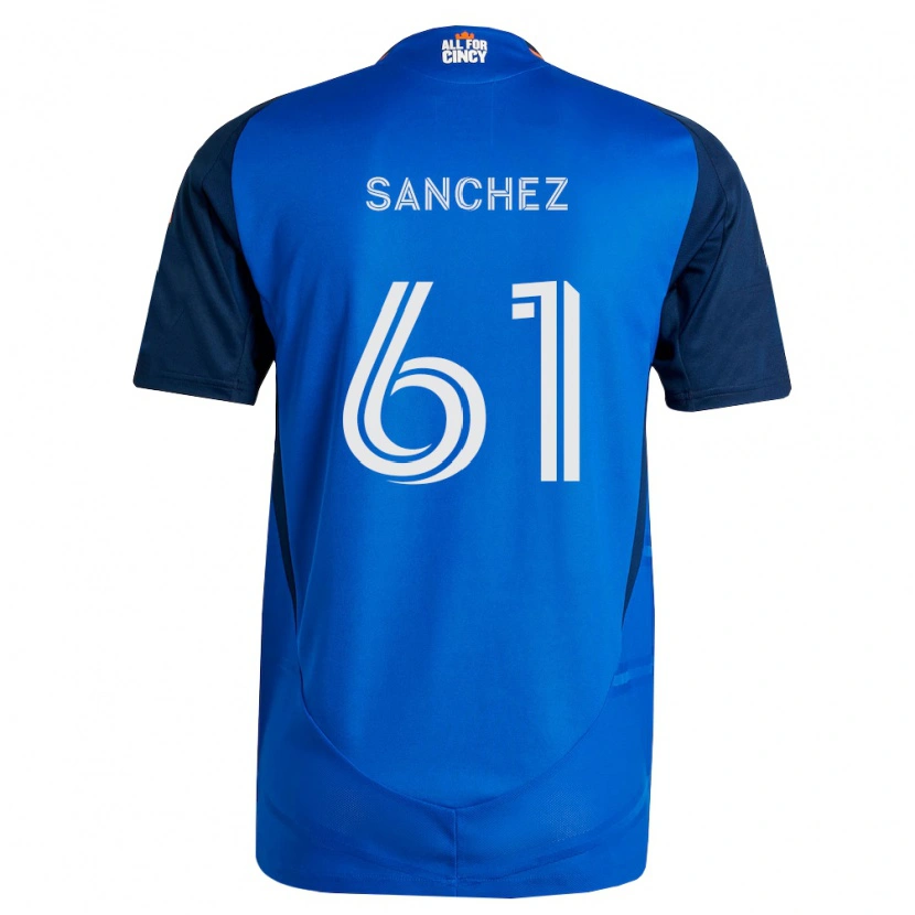 Danxen Kvinder Santiago Sanchez #61 Kongelig Blå Orange Hjemmebane Spillertrøjer 2026/27 Trøje T-Shirt