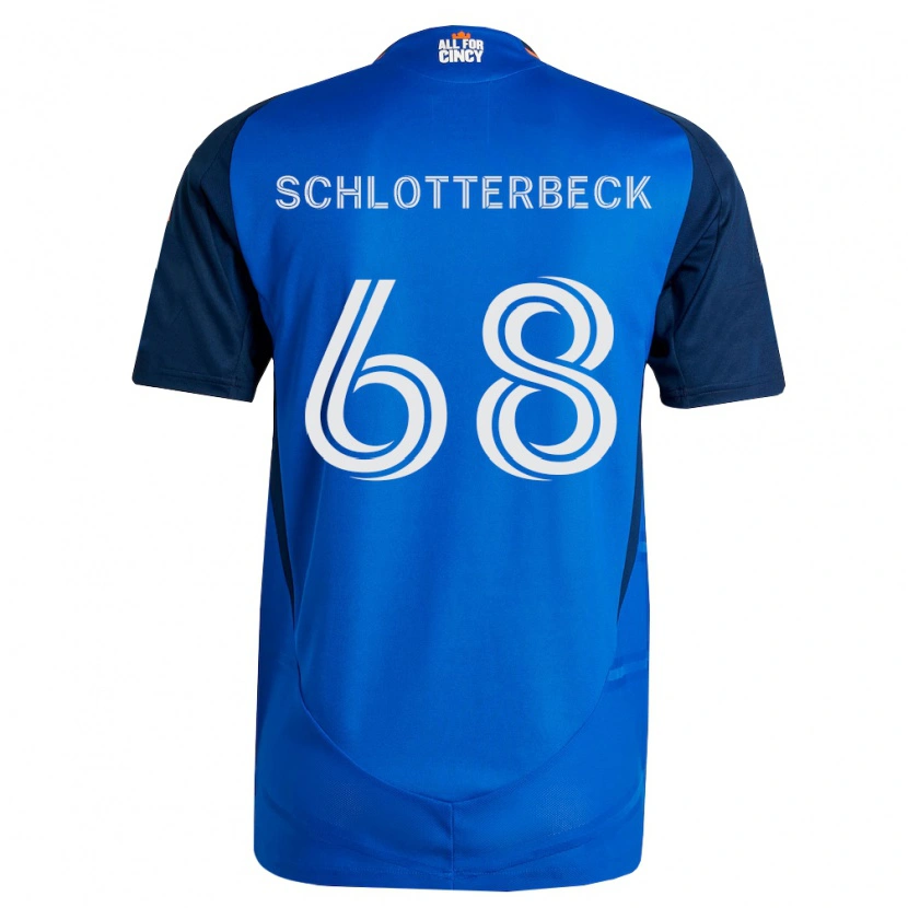 Danxen Kvinder Ryan Schlotterbeck #68 Kongelig Blå Orange Hjemmebane Spillertrøjer 2026/27 Trøje T-Shirt