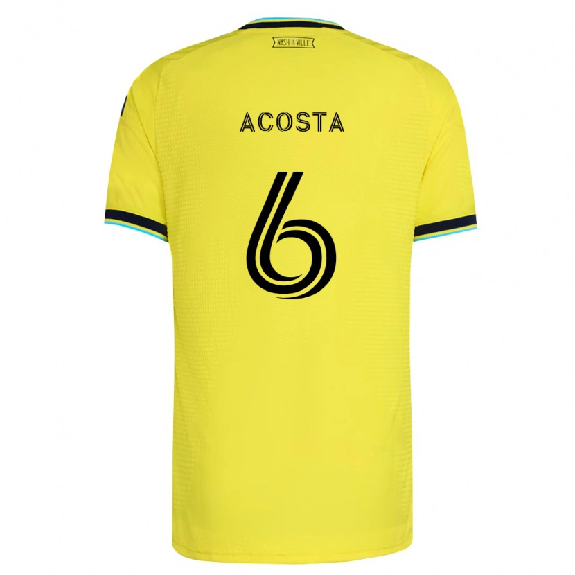 Danxen Kvinder Bryan Acosta #6 Klar Gul Marineblå Hjemmebane Spillertrøjer 2026/27 Trøje T-Shirt