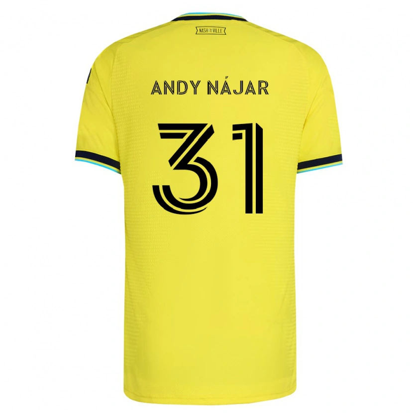 Danxen Kvinder Andy Nájar #31 Klar Gul Marineblå Hjemmebane Spillertrøjer 2026/27 Trøje T-Shirt