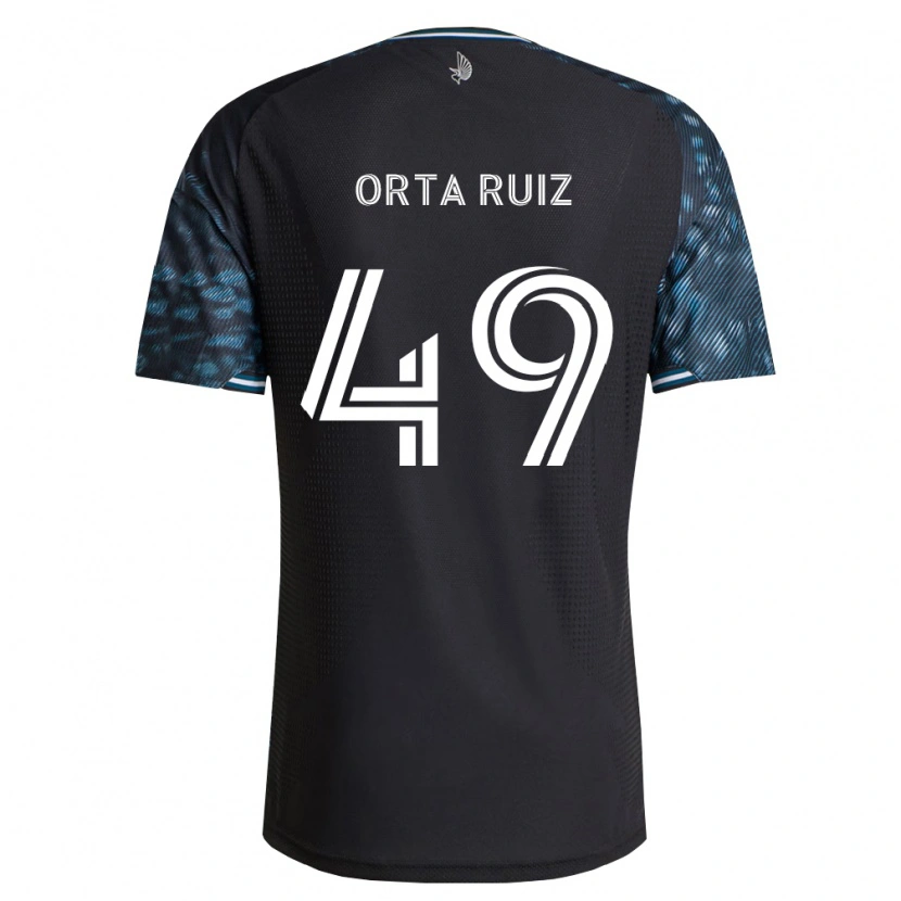 Danxen Kvinder Jose Orta Ruiz #49 Sort Hvid Hjemmebane Spillertrøjer 2026/27 Trøje T-Shirt