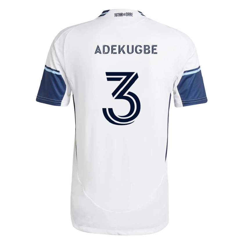 Danxen Kvinder Sam Adekugbe #3 Hvid Kongelig Blå Hjemmebane Spillertrøjer 2026/27 Trøje T-Shirt
