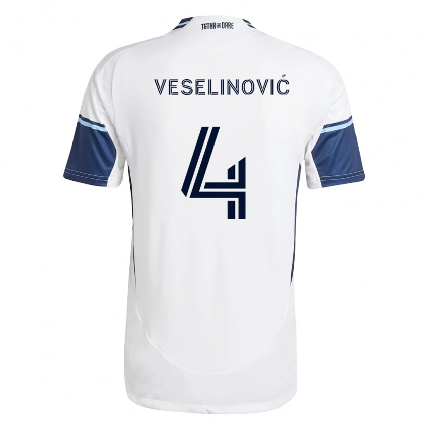 Danxen Kvinder Ranko Veselinović #4 Hvid Kongelig Blå Hjemmebane Spillertrøjer 2026/27 Trøje T-Shirt