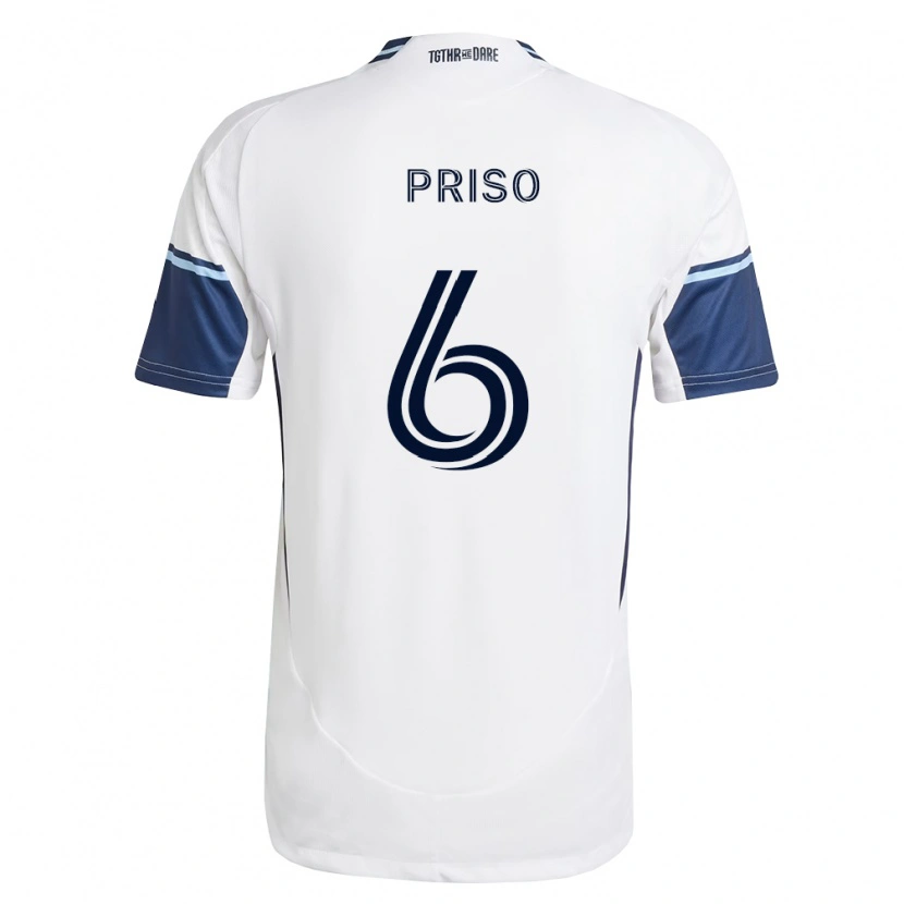 Danxen Kvinder Ralph Priso #6 Hvid Kongelig Blå Hjemmebane Spillertrøjer 2026/27 Trøje T-Shirt