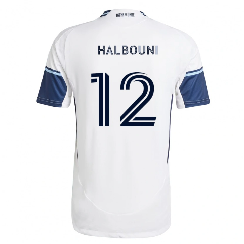 Danxen Kvinder Belal Halbouni #12 Hvid Kongelig Blå Hjemmebane Spillertrøjer 2026/27 Trøje T-Shirt