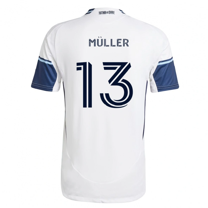 Danxen Kvinder Thomas Müller #13 Hvid Kongelig Blå Hjemmebane Spillertrøjer 2026/27 Trøje T-Shirt