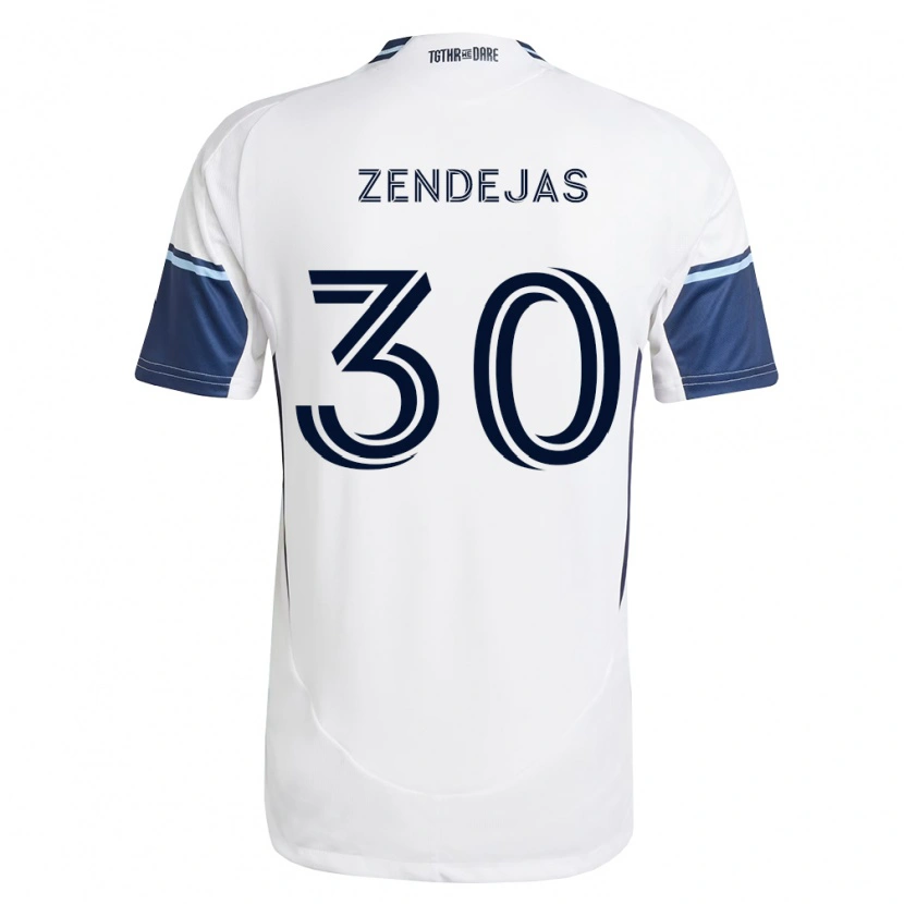 Danxen Kvinder Adrián Zendejas #30 Hvid Kongelig Blå Hjemmebane Spillertrøjer 2026/27 Trøje T-Shirt