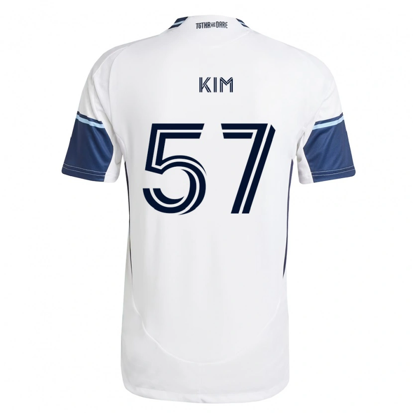 Danxen Kvinder Jayden Kim #57 Hvid Kongelig Blå Hjemmebane Spillertrøjer 2026/27 Trøje T-Shirt