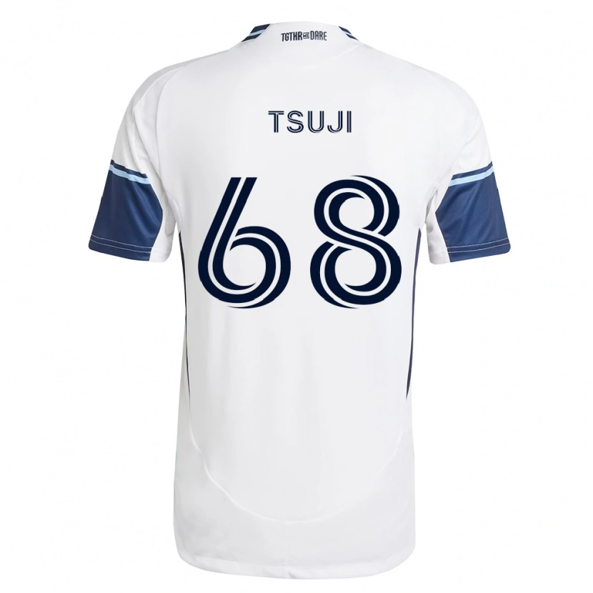 Danxen Kvinder Yuma Tsuji #68 Hvid Kongelig Blå Hjemmebane Spillertrøjer 2026/27 Trøje T-Shirt