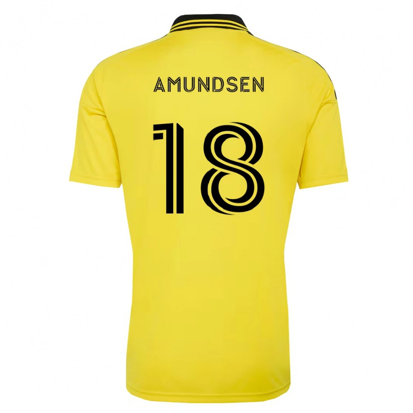 Danxen Kvinder Malte Amundsen #18 Gul Sort Hjemmebane Spillertrøjer 2026/27 Trøje T-Shirt