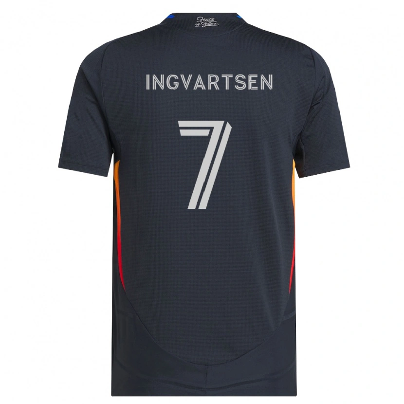 Danxen Kvinder Marcus Ingvartsen #7 Mørkegrå Rød Hjemmebane Spillertrøjer 2026/27 Trøje T-Shirt