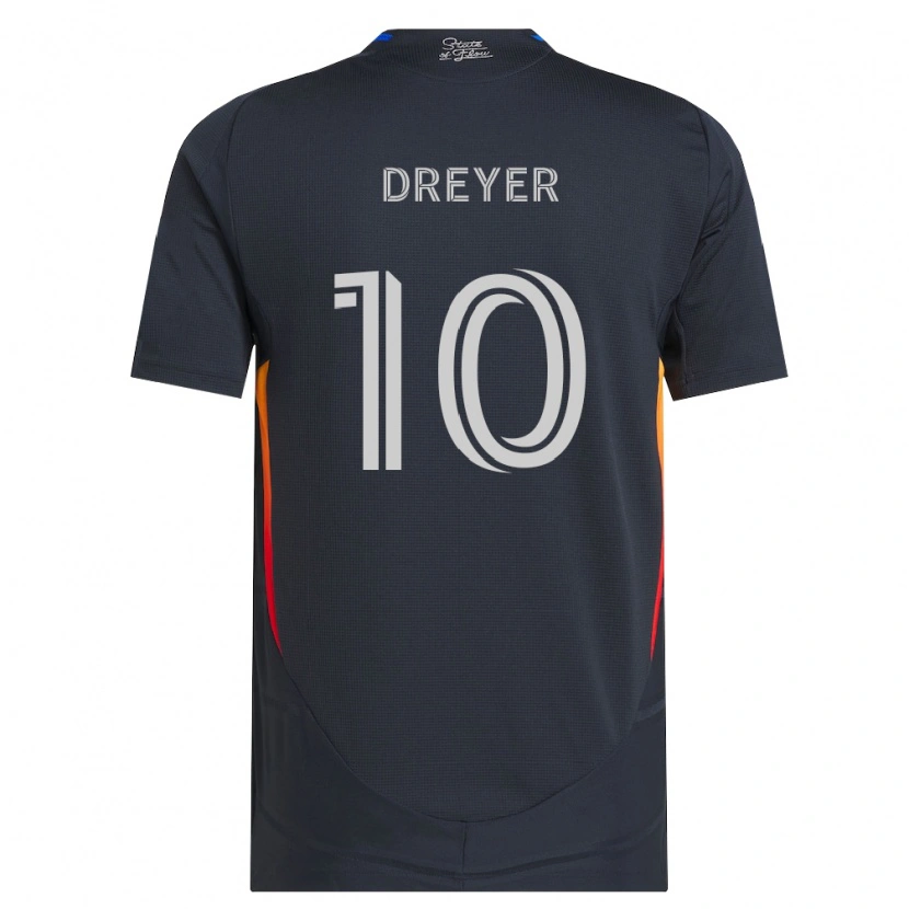 Danxen Kvinder Anders Dreyer #10 Mørkegrå Rød Hjemmebane Spillertrøjer 2026/27 Trøje T-Shirt