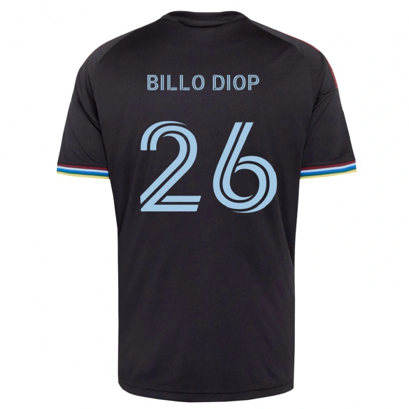 Danxen Kvinder Mamadou Billo Diop #26 Sort Himmelblå Hjemmebane Spillertrøjer 2026/27 Trøje T-Shirt