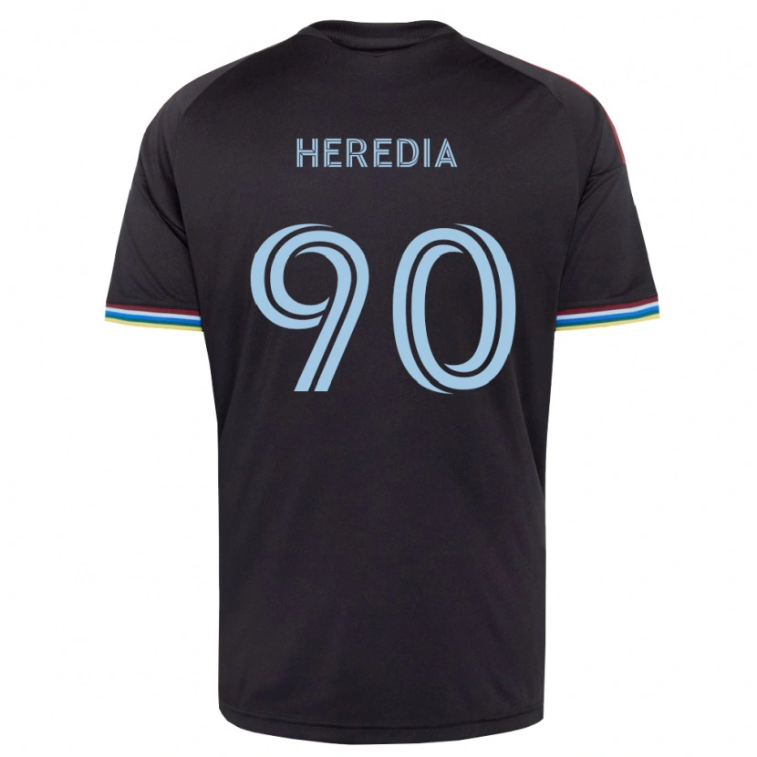 Danxen Kvinder Edgar Heredia #90 Sort Himmelblå Hjemmebane Spillertrøjer 2026/27 Trøje T-Shirt