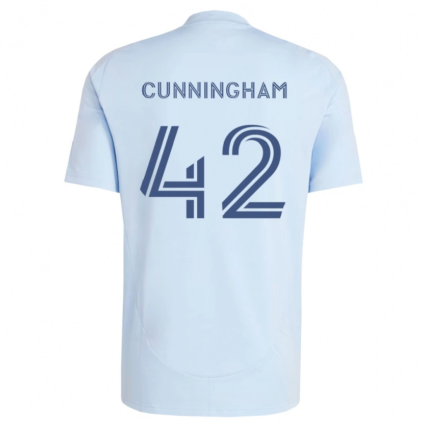 Danxen Kvinder Alex Cunningham #42 Lyseblå Lysegrå Hjemmebane Spillertrøjer 2026/27 Trøje T-Shirt