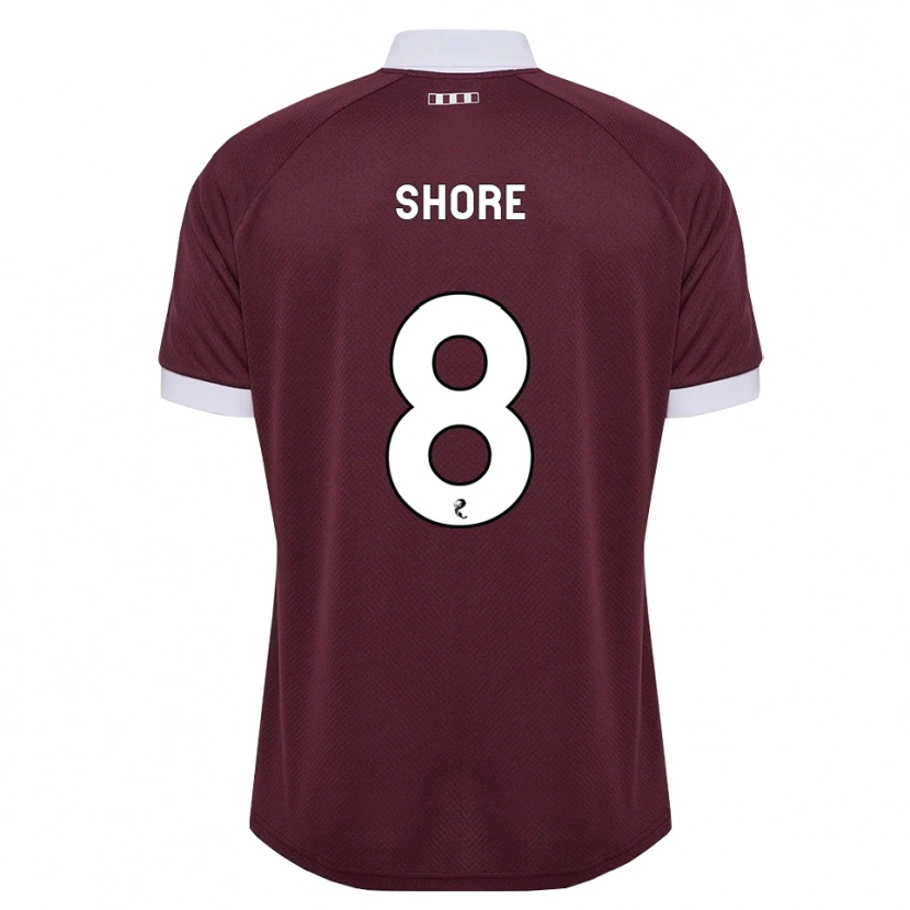 Danxen Kvinder Eilidh Shore #8 Bordeaux Hvid Hjemmebane Spillertrøjer 2026/27 Trøje T-Shirt