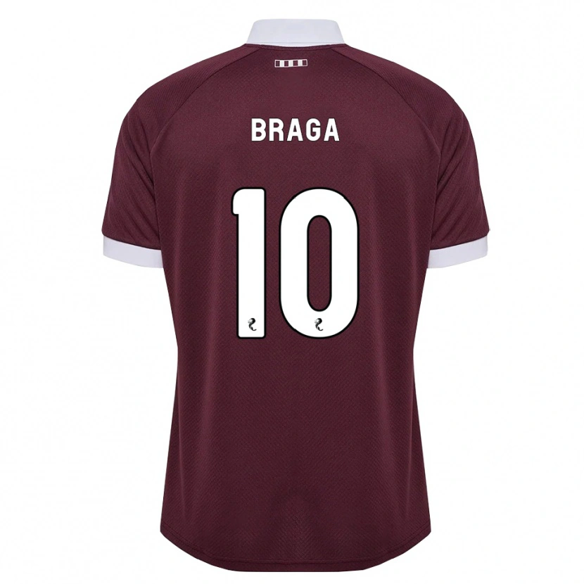 Danxen Kvinder Cláudio Braga #10 Bordeaux Hvid Hjemmebane Spillertrøjer 2026/27 Trøje T-Shirt