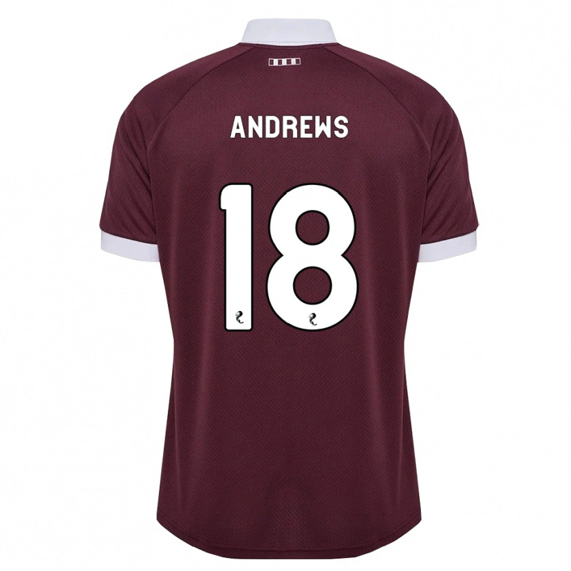 Danxen Kvinder Joely Andrews #18 Bordeaux Hvid Hjemmebane Spillertrøjer 2026/27 Trøje T-Shirt