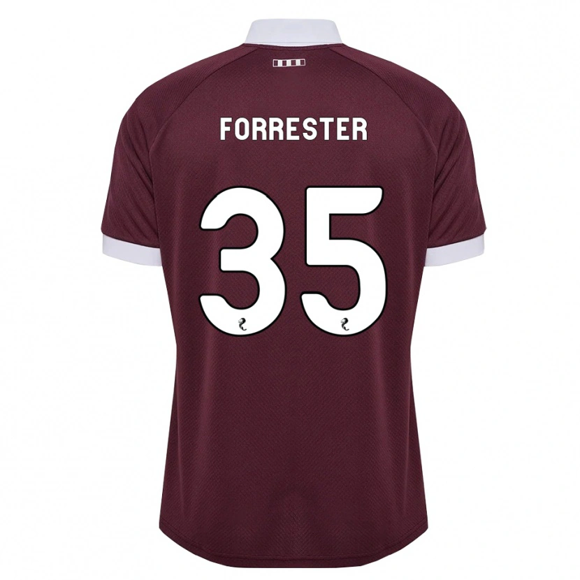 Danxen Kvinder Adam Forrester #35 Bordeaux Hvid Hjemmebane Spillertrøjer 2026/27 Trøje T-Shirt