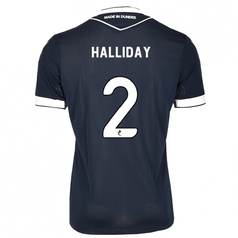 Danxen Kvinder Brad Halliday #2 Midnatsblå Hvid Hjemmebane Spillertrøjer 2026/27 Trøje T-Shirt