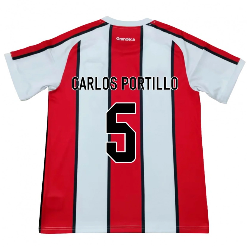 Danxen Kvinder Juan Carlos Portillo #5 Hvid Rød Sort Udebane Spillertrøjer 2026/27 Trøje T-Shirt