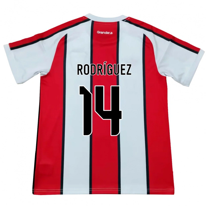 Danxen Kvinder Benjamín Rodríguez #14 Hvid Rød Sort Udebane Spillertrøjer 2026/27 Trøje T-Shirt
